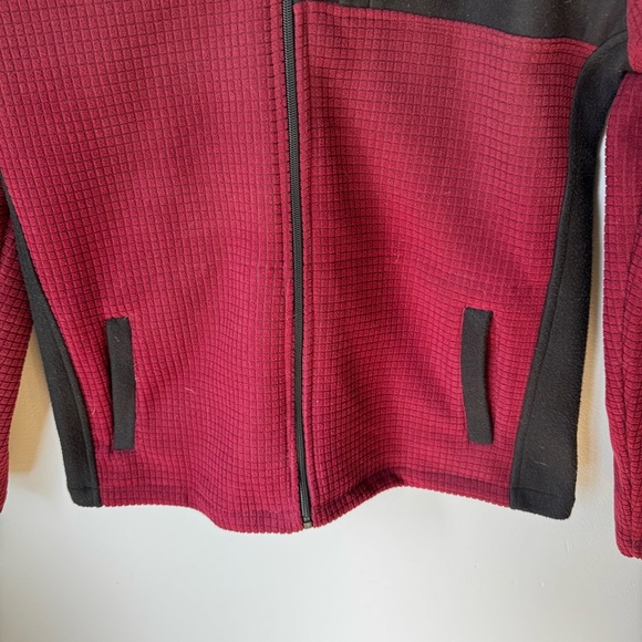 Craft And Flow Nomad Men’s Mock Neck Waffle Knit Jacket- Burgundy Red Size M - Picture 3 of 7